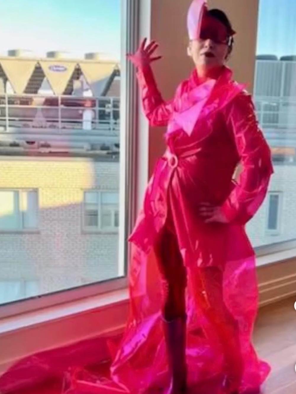 Bold Hot Pink Statement Trench Dress